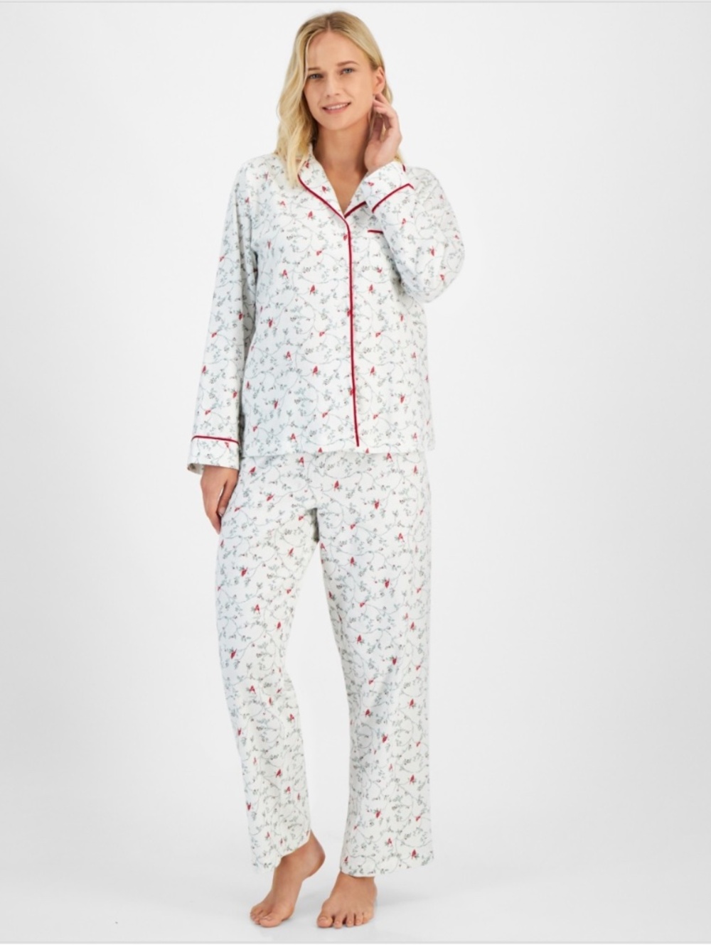 Charter Club Women's 2-Pc Cotton Flannel Packaged Pajamas Set, Delicate Cardinal